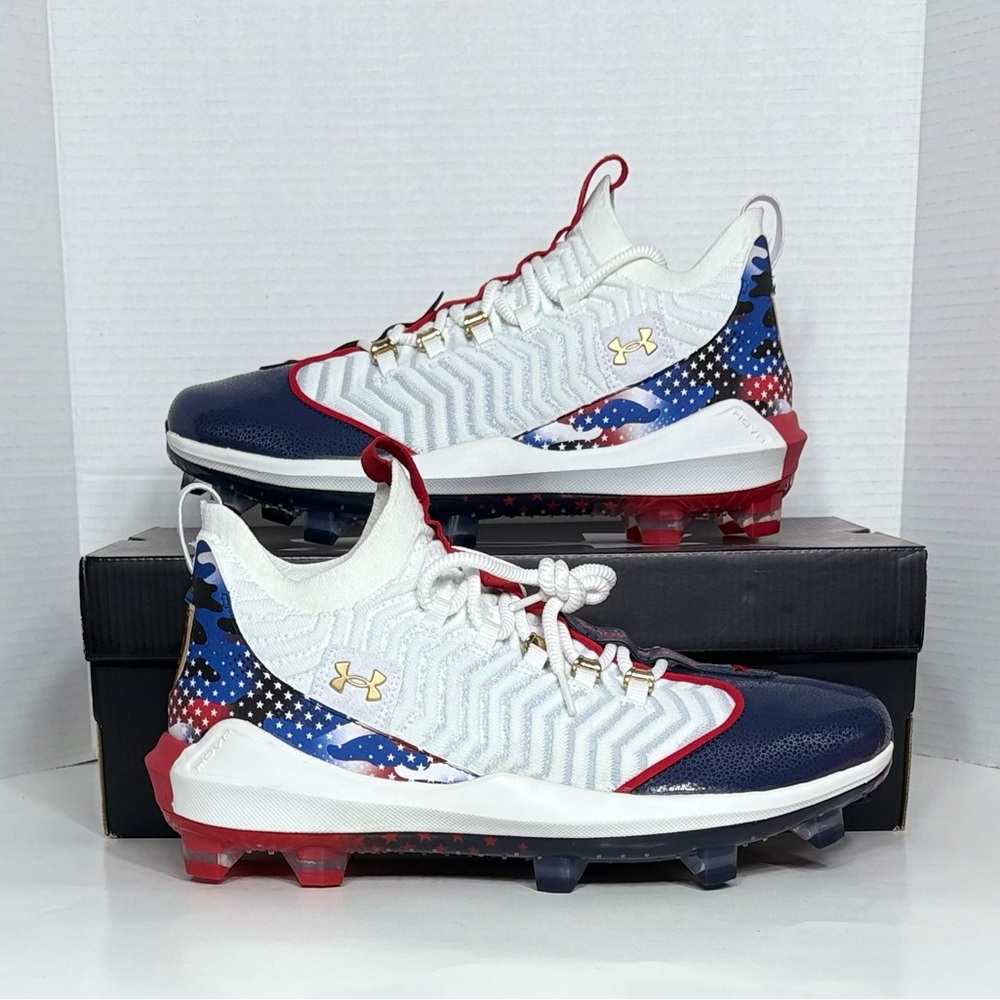 Under Armour UA Harper 9 Pro TPU 'USA' Baseball Cleats 3027439-100 NEW 12.5 & 13